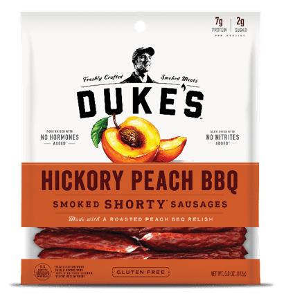 Duke's Hickory Peach Bbq Shorty Smoked Sausages, 5 Ounce -- 8 Per Case