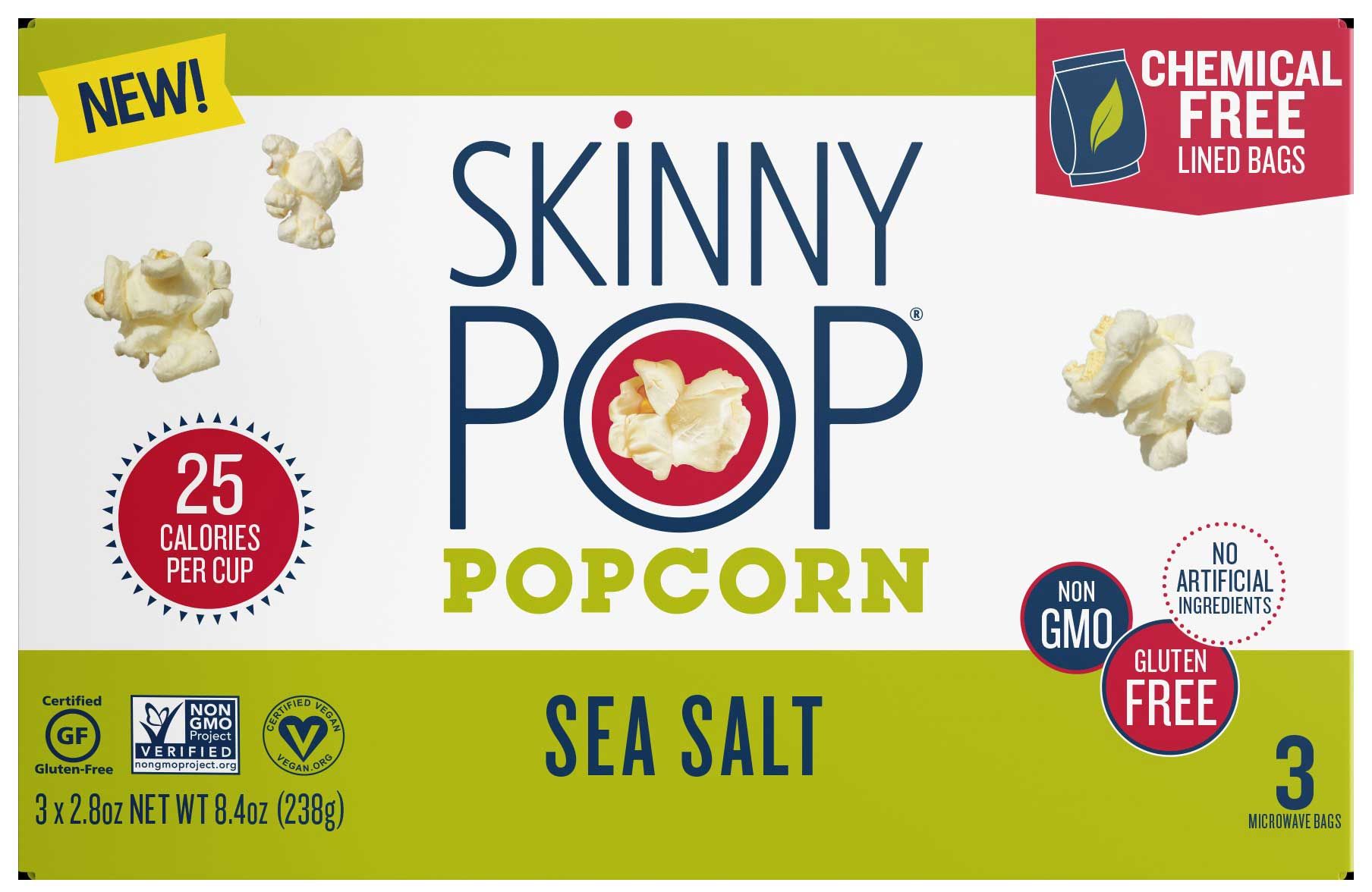 Skinnypop Sea Salt Microwave Popcorn, 2.8 Ounce -- 36 Per Case