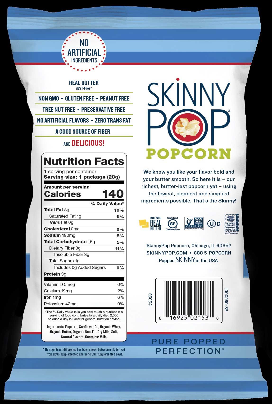 Skinnypop Butter Popcorn, 1 Ounce -- 12 Per Case