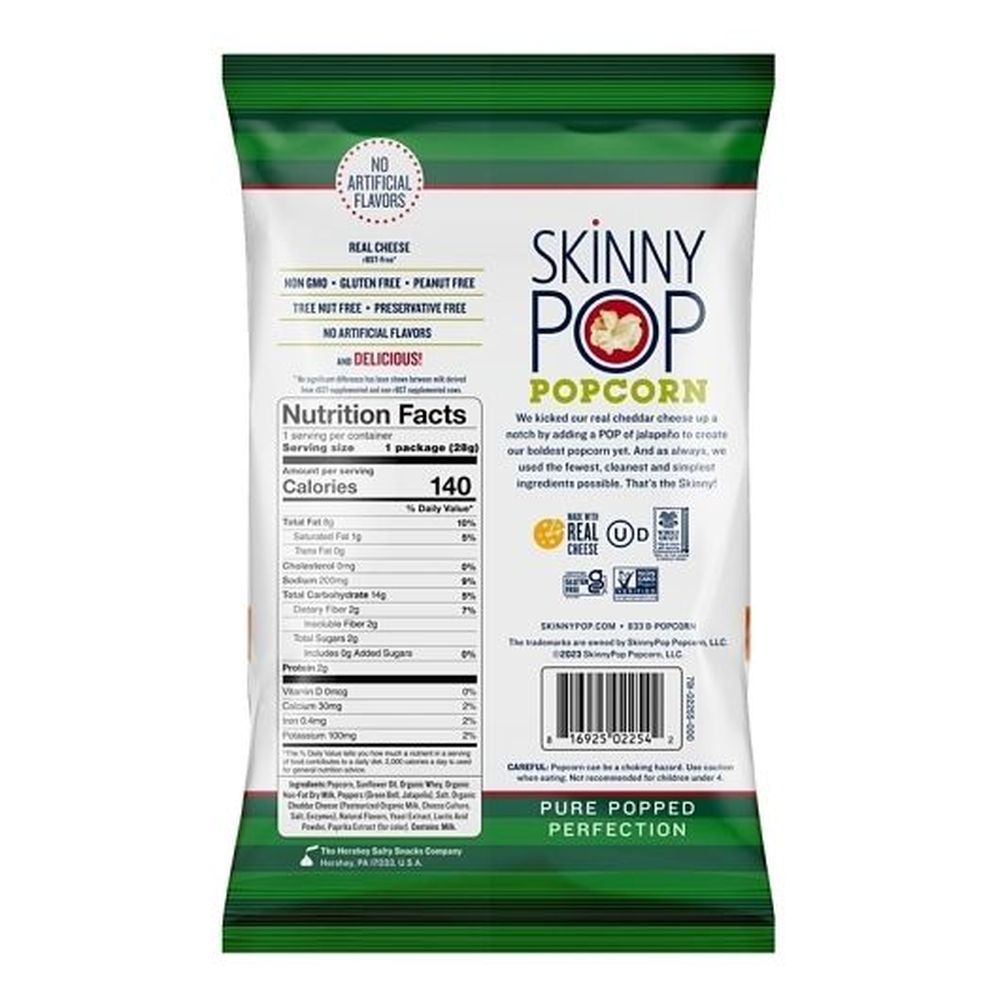 Skinnypop Cheddar Jalapeno Popcorn, 1 Ounce -- 12 Per Case