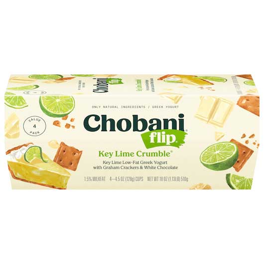 Chobani Low Fat Key Lime Crumble Flip Greek Yogurt, 18 Ounce -- 3 per case