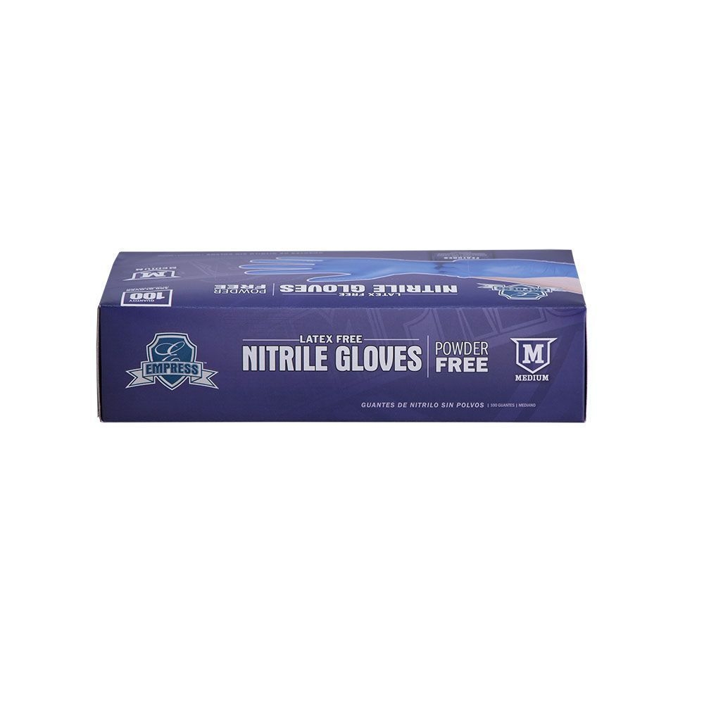 Empress Blue Medium Powder Free Nitrile Gloves -- 1000 Per Case