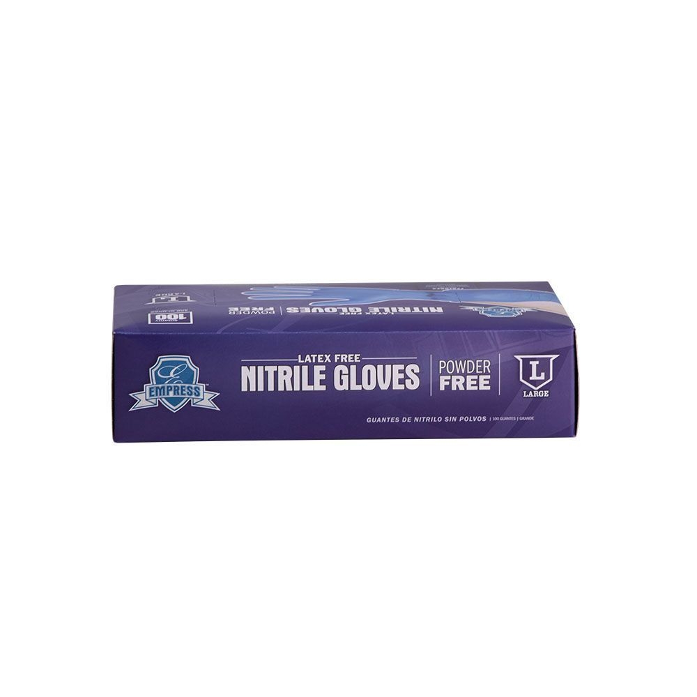 Empress Blue Large Powder Free Nitrile Gloves -- 1000 Per Case