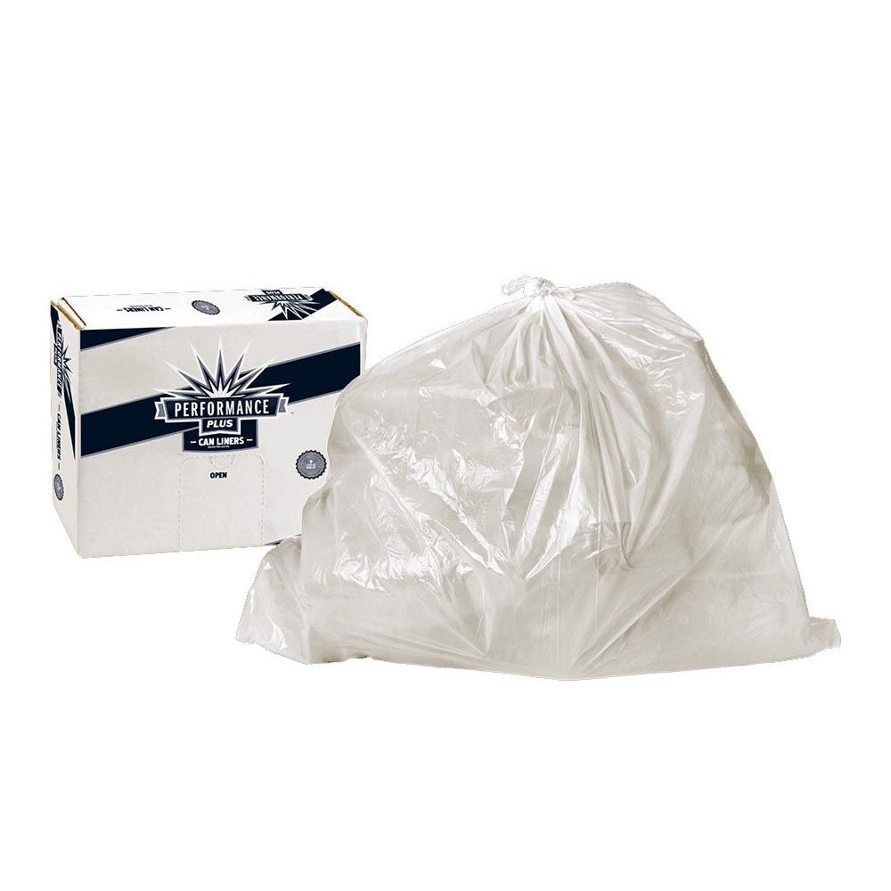 Performance Plus 0.47 mil Clear Interleaved Hi Density liner, 40 to 45 Gallon Capacity -- 250 per case.