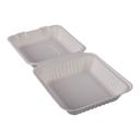 Empress Earth Natural White Molded Fiber Single Comportment Hinged Container, 8 x 8 x 3.19 inch -- 200 per case.