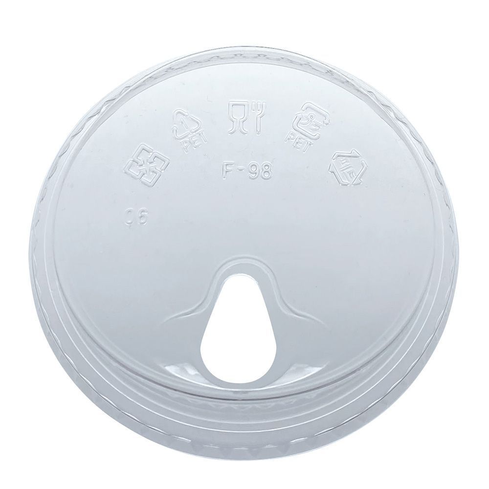 Empress 98MM 4 inch PET Strawless Lid Fits 12 Ounce Squat - 24 Ounce PET Cups -- 1000 per case.