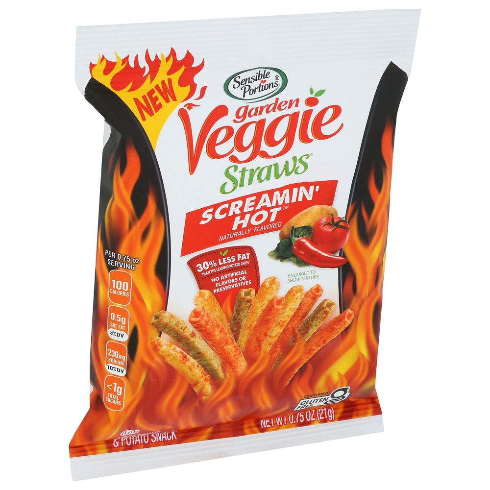Sensible Portions Screamin Hot Veggie Straws, 0.75 Ounce -- 24 per case
