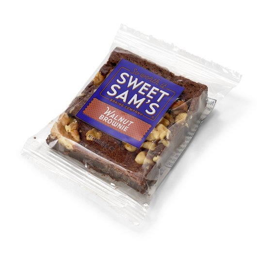 Sweet Sams Individually Wrapped Walnut Brownie -- 12 per case