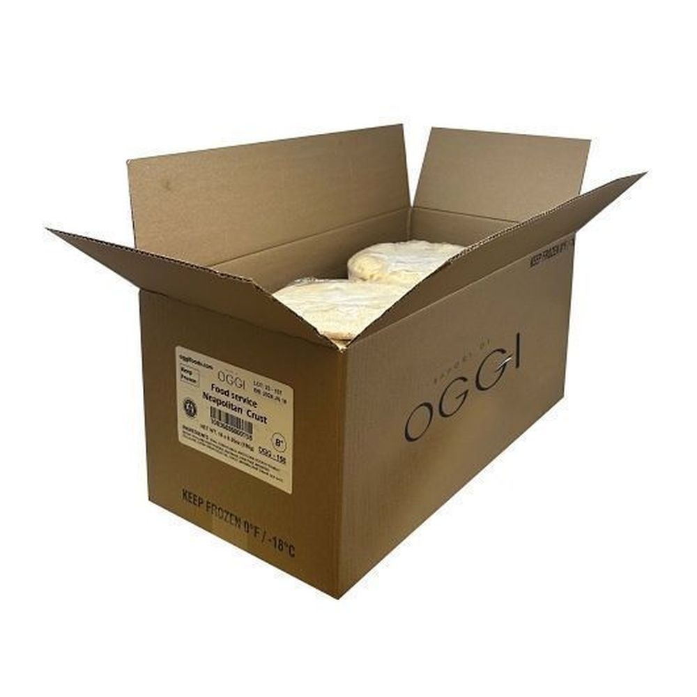 Oggi Gluten Free and Vegan 8 inch Neapolitan Pizza Crust, 16 per case.