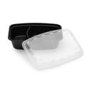 Cubeware Black Rectangular Container with Clear Vented Lid, 38 Ounce -- 150 set per case