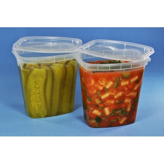 Delicube Clear Rectangular Food Container Base, 32 Ounce -- 200 per case