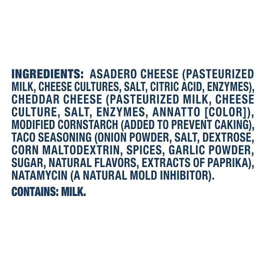 Kraft Shredded Cheddar and Asadero Cheese, 8 Ounce -- 12 per case