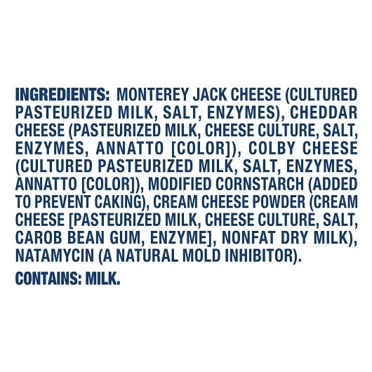 Kraft Shredded Three Cheese with a Touch of Cream Cheese, 8 Ounce -- 12 per case