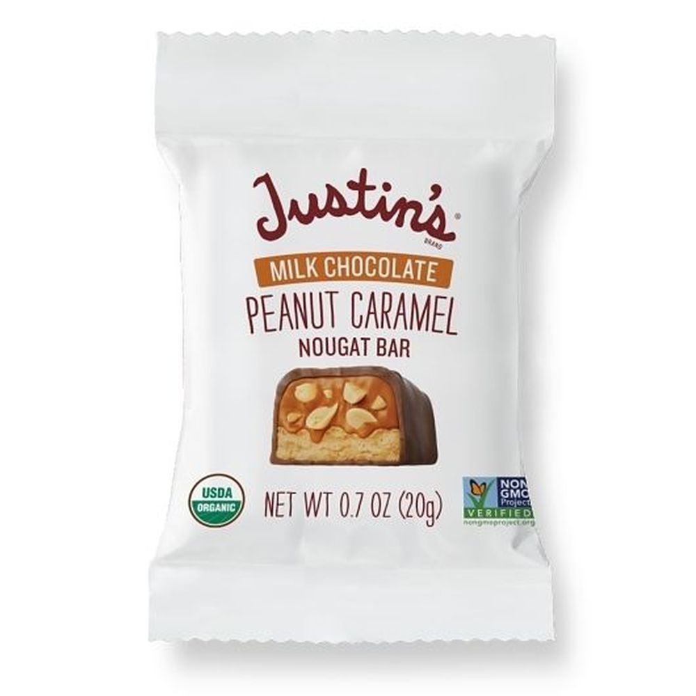 Justins Mini Milk Chocolate Peanut Caramel Nougat Candy Bar, 0.7 Ounce -- 36 per case