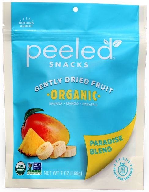 Peeled Snacks Organic Paradise Blend Dried Fruit, 7 Ounce Bag -- 6 per case