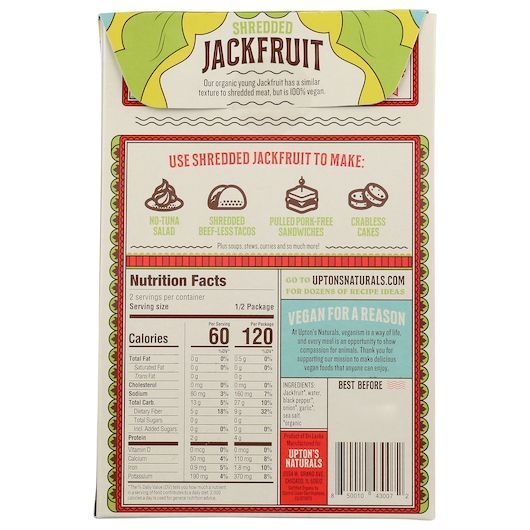 Uptons Naturals Lightly Seasoned Shredded Jackfruit, 7 Ounce -- 6 per case