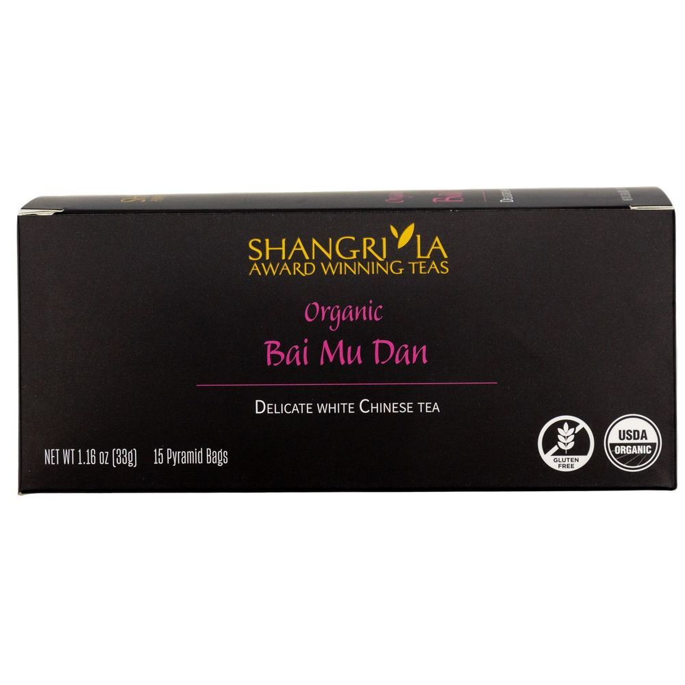 Shangri La Organic Wellness Bai Mu Dan White Tea, 15 Count -- 2 Per Case