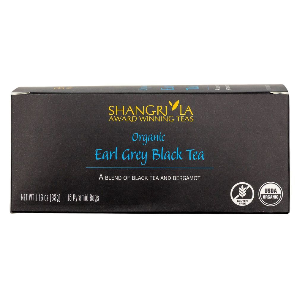 Shangri La Organic Wellness Earl Grey Black Tea, 15 Count -- 2 Per Case
