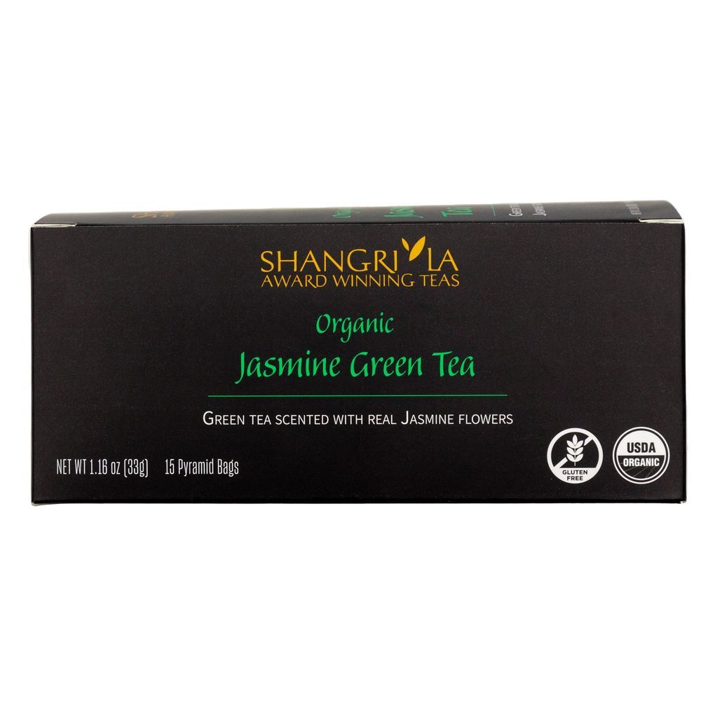 Shangri La Organic Wellness Jasmine Green Tea, 15 Count -- 2 Per Case