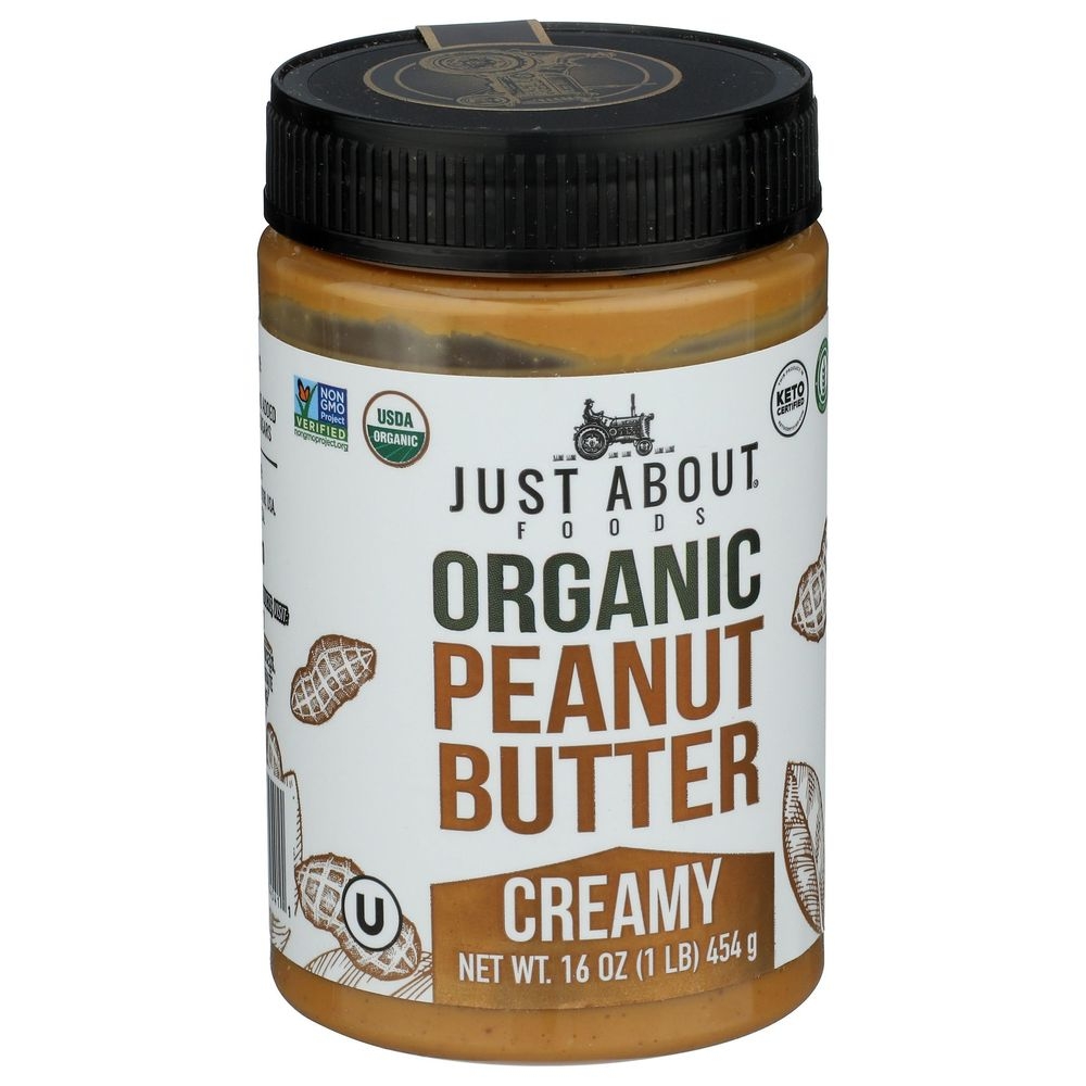 Just About Foods Organic Creamy Peanut Butter, 16 Ounce -- 6 per case