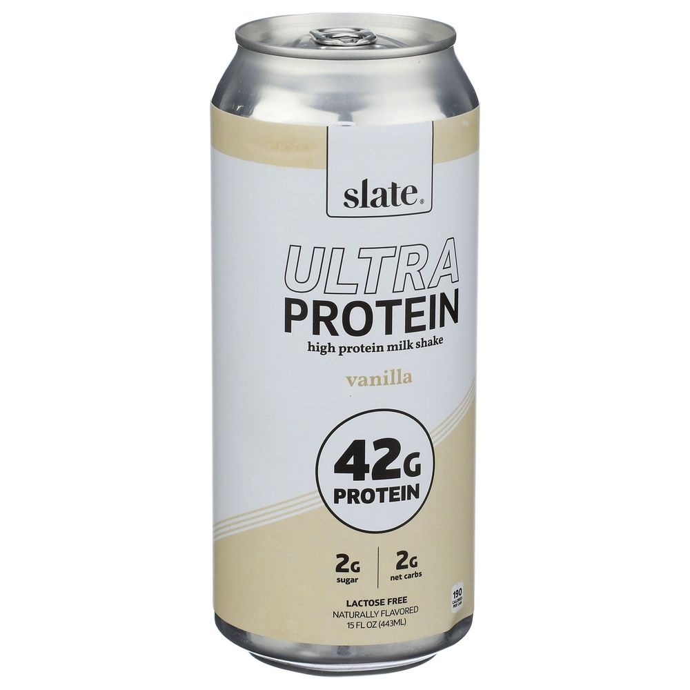 Slate Ultra Vanilla Protein Milk Shake, 15 Fluid Ounce -- 12 per case