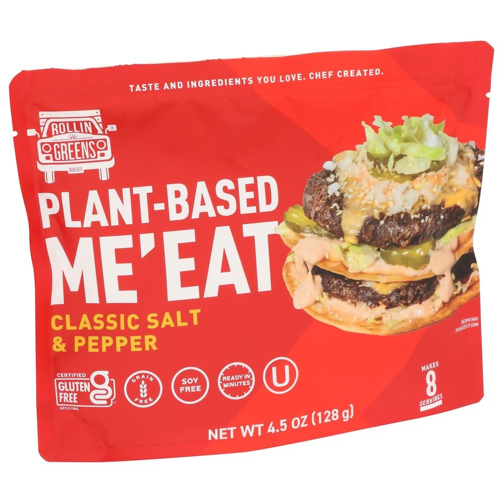 RollinGreens Classic Salt and Pepper Plant Based Protein Packs, 4.5 Ounce -- 12 per case