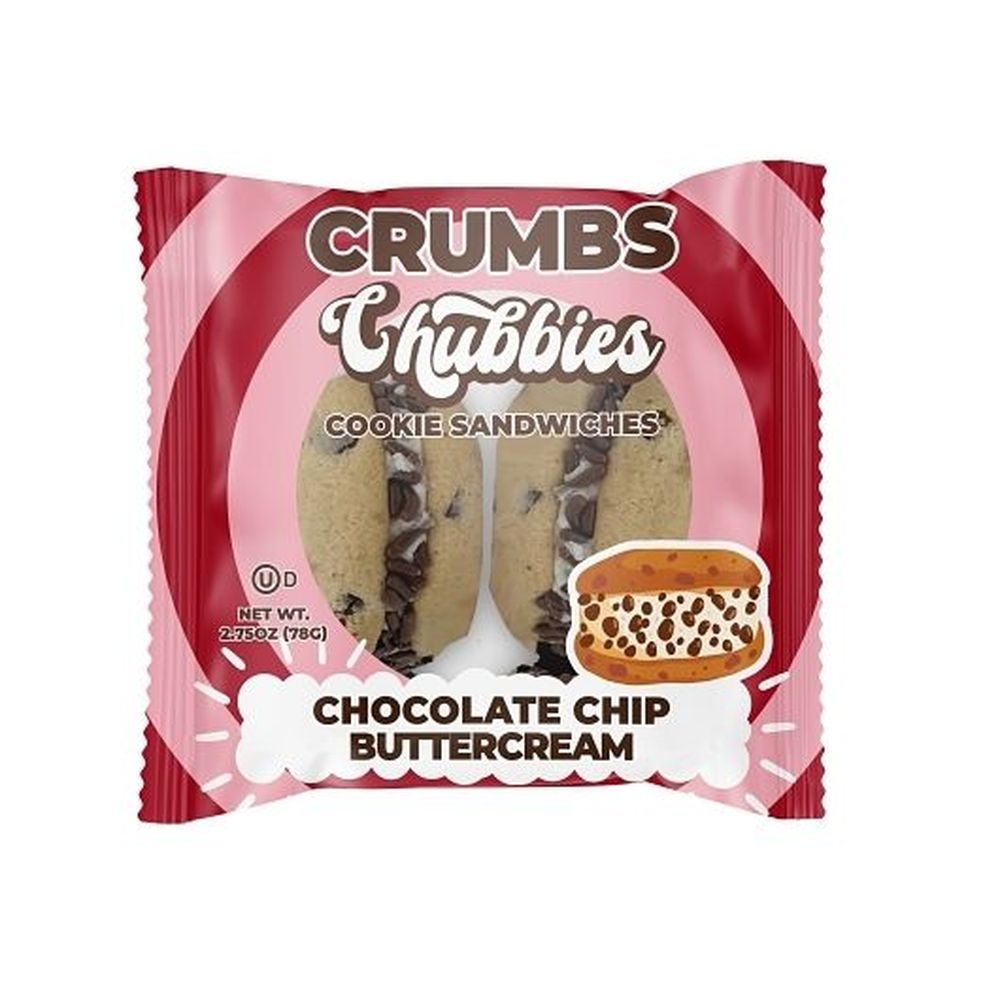 The Original Crumbs Bakeshop Chubbies Chocolate Chip Buttercream Cookie Sandwich, 2.75 Ounce -- 12 per case