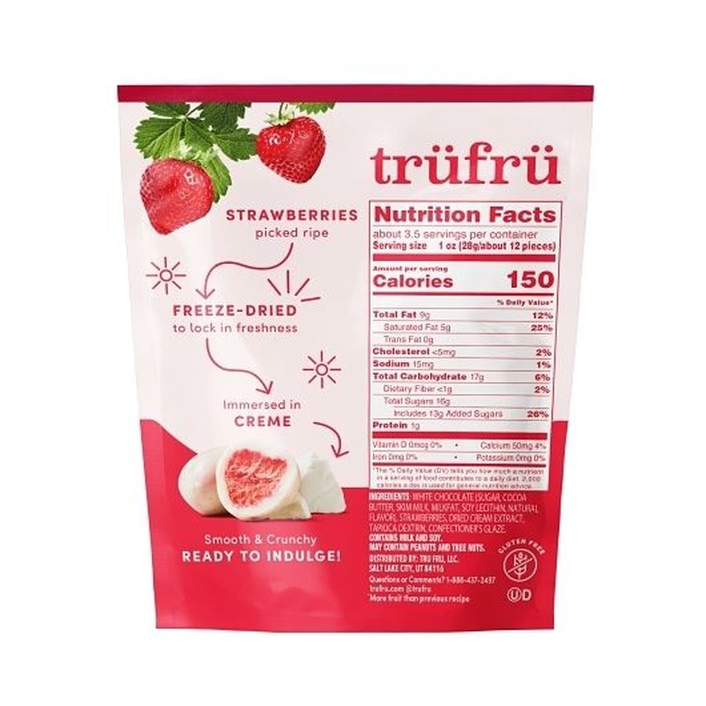 Tru Fru Hyper Dried Grab and Go Strawberries and Creme, 3.4 Ounce - 6 per case