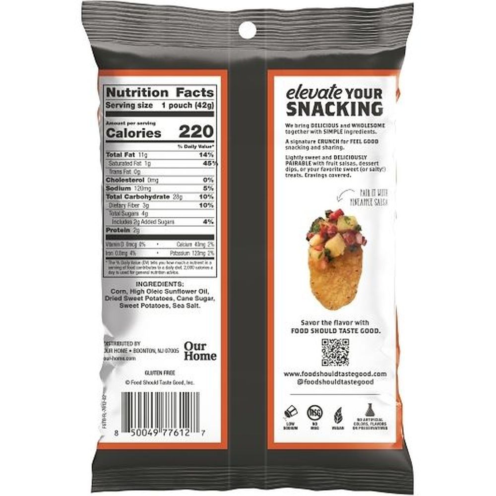 Food Should Taste Good Sweet Potato Tortilla Chips, 1.5 Ounce -- 24 Per Case