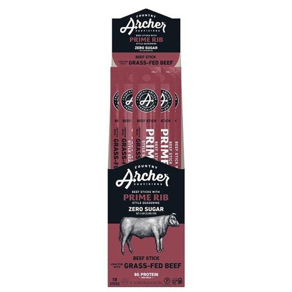 Archer Meat Snacks Prime Rib Style Beef Stick, 1 Ounce -- 108 Per Case