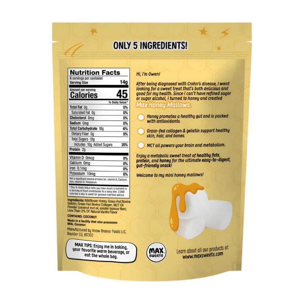 Max Sweets Very Vanilla Mini Honey Marshmallow, 3.4 Ounce -- 6 per case