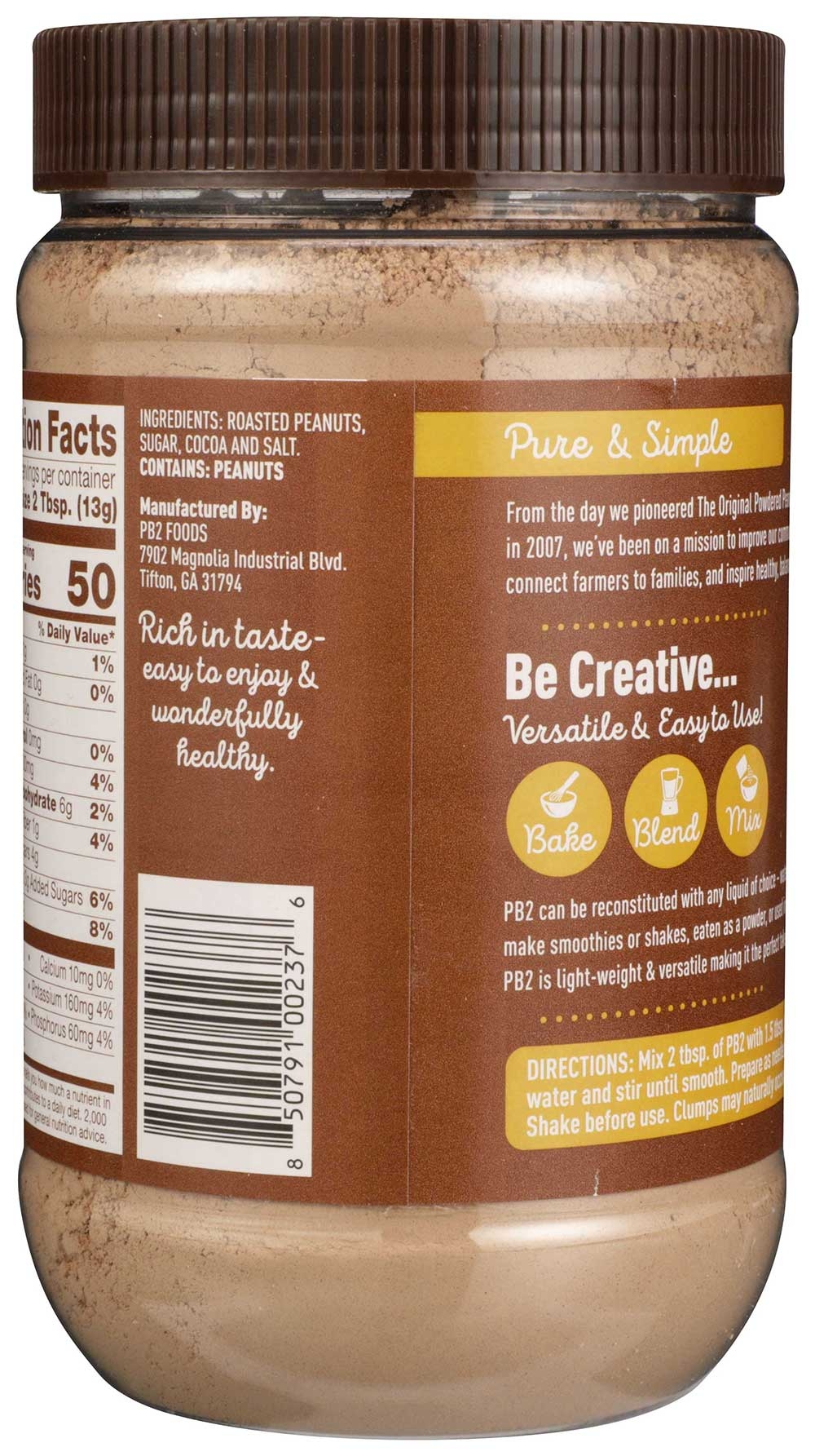 PB2 Foods Peanut Powder with Cocoa, 16 Ounce -- 6 per case