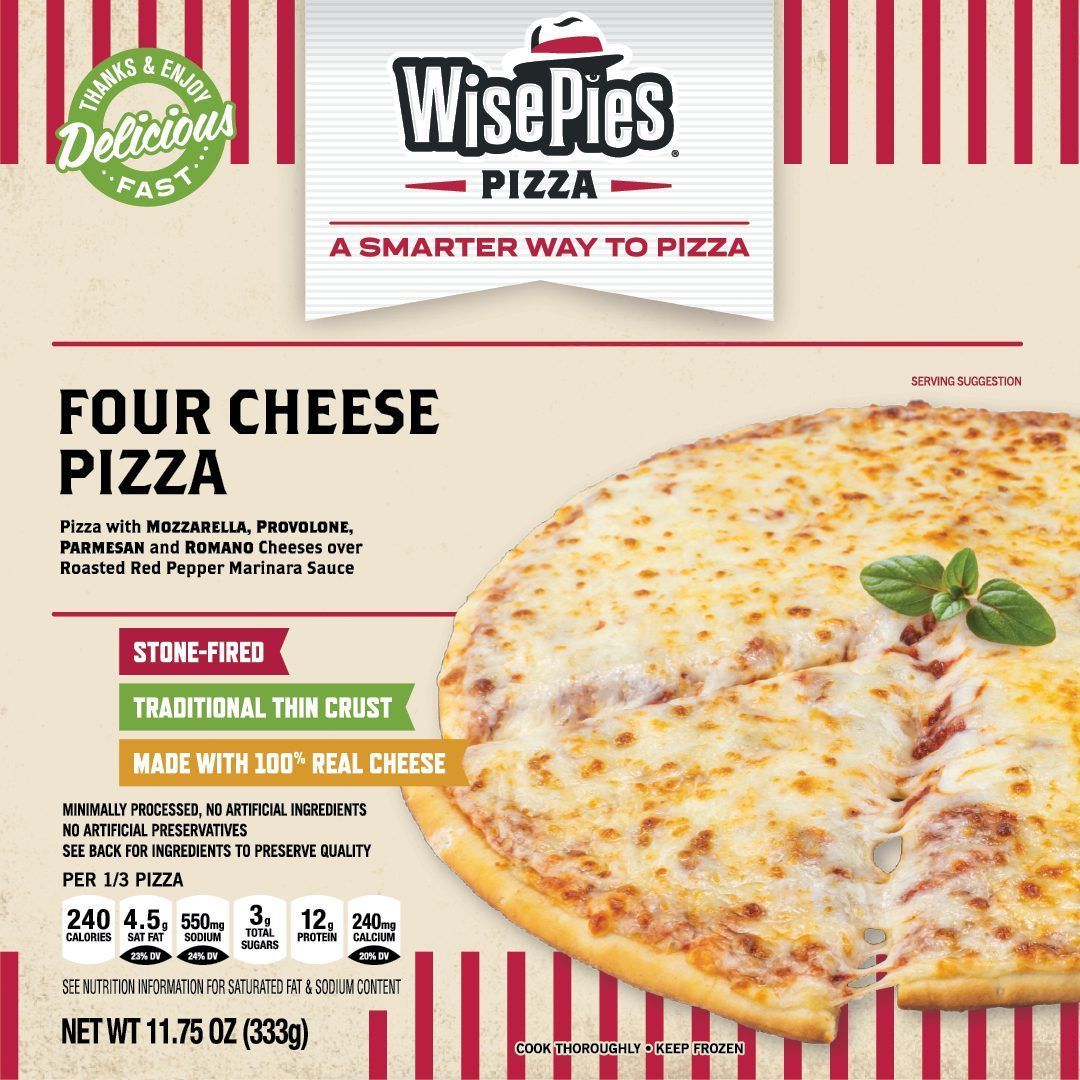 Wisepies 10 Inch Traditional Four Cheese Pizza, 11.75 Ounce -- 8 Per Case