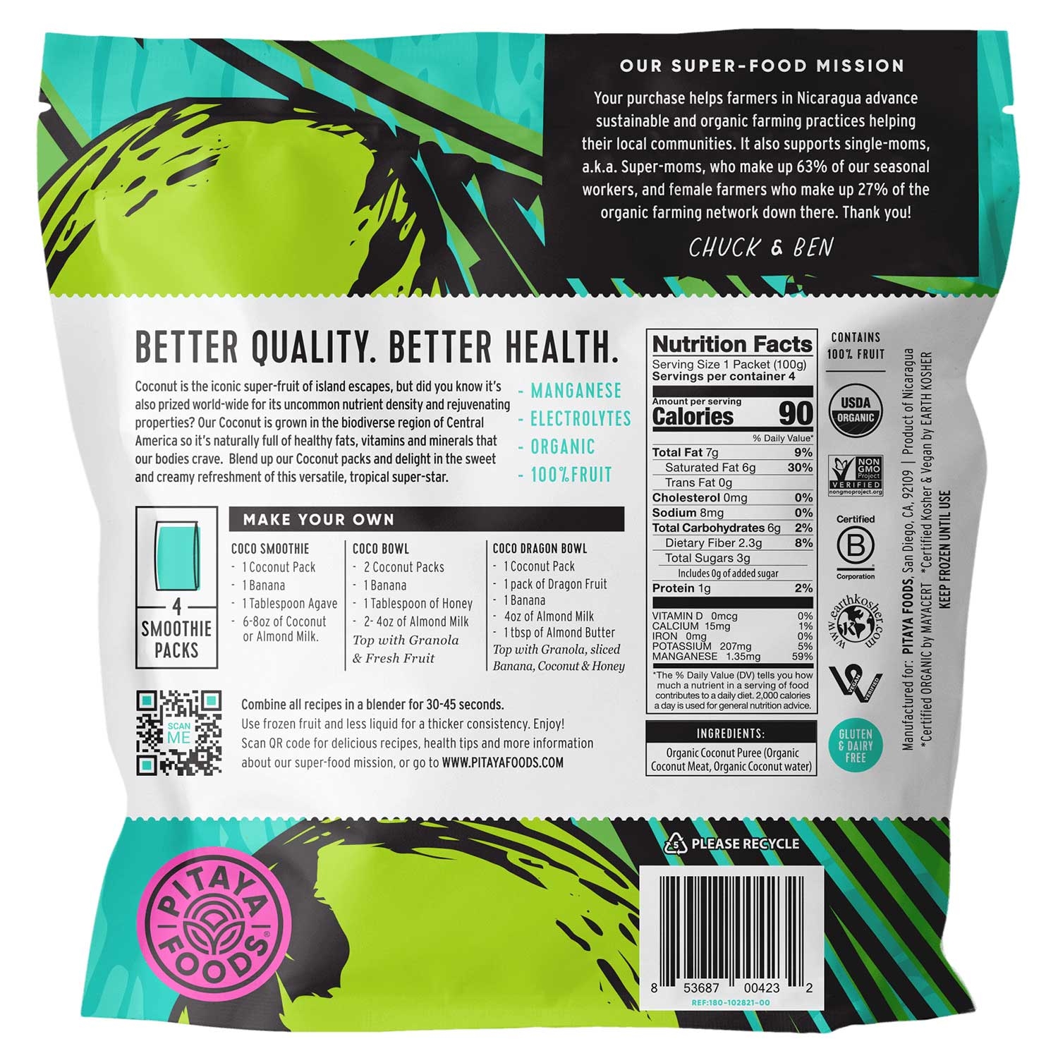 Pitaya Plus Organic Coconut Smoothie, 14 Ounce -- 8 per case