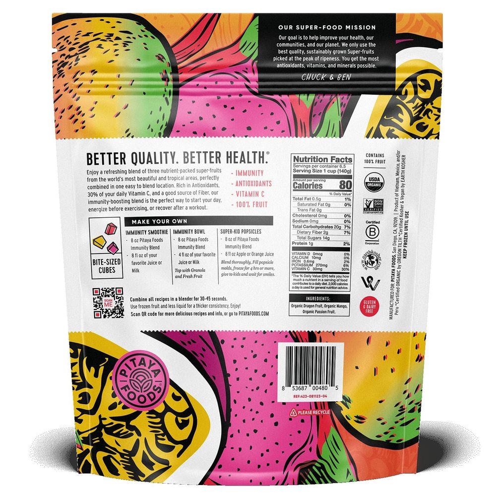 Pitaya Foods Organic Immunity Tropical Bite Sized Pieces, 32 Ounce -- 6 per case