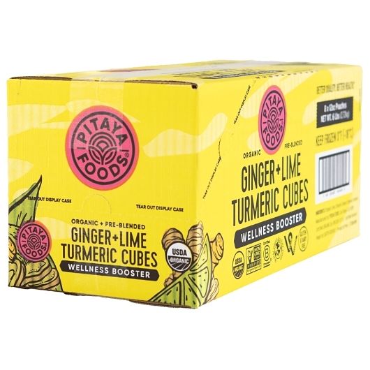 Pitaya Foods Organic Ginger Lime Turmeric Cubes, 12 Fluid Ounce -- 8 Per Case