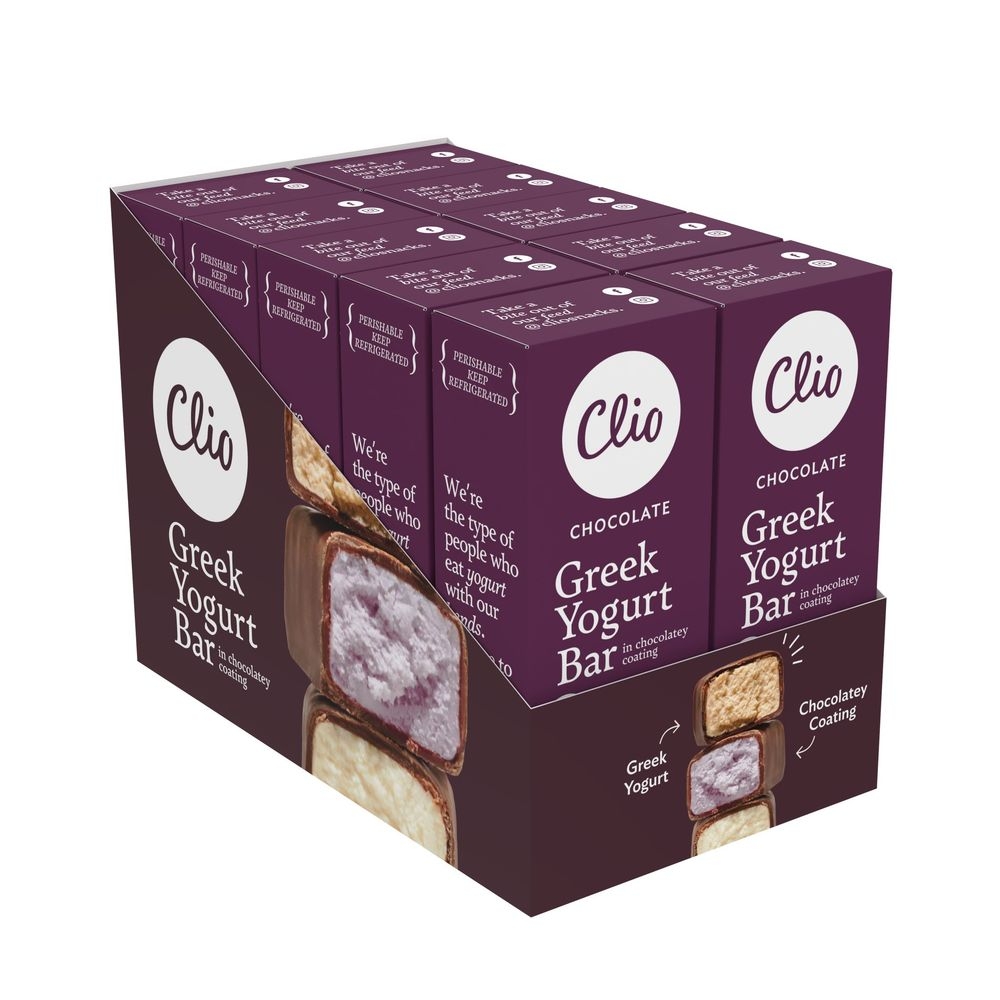 Clio Dark Chocolate Covered Greek Yogurt Bar, 1.76 Ounce -- 10 per case