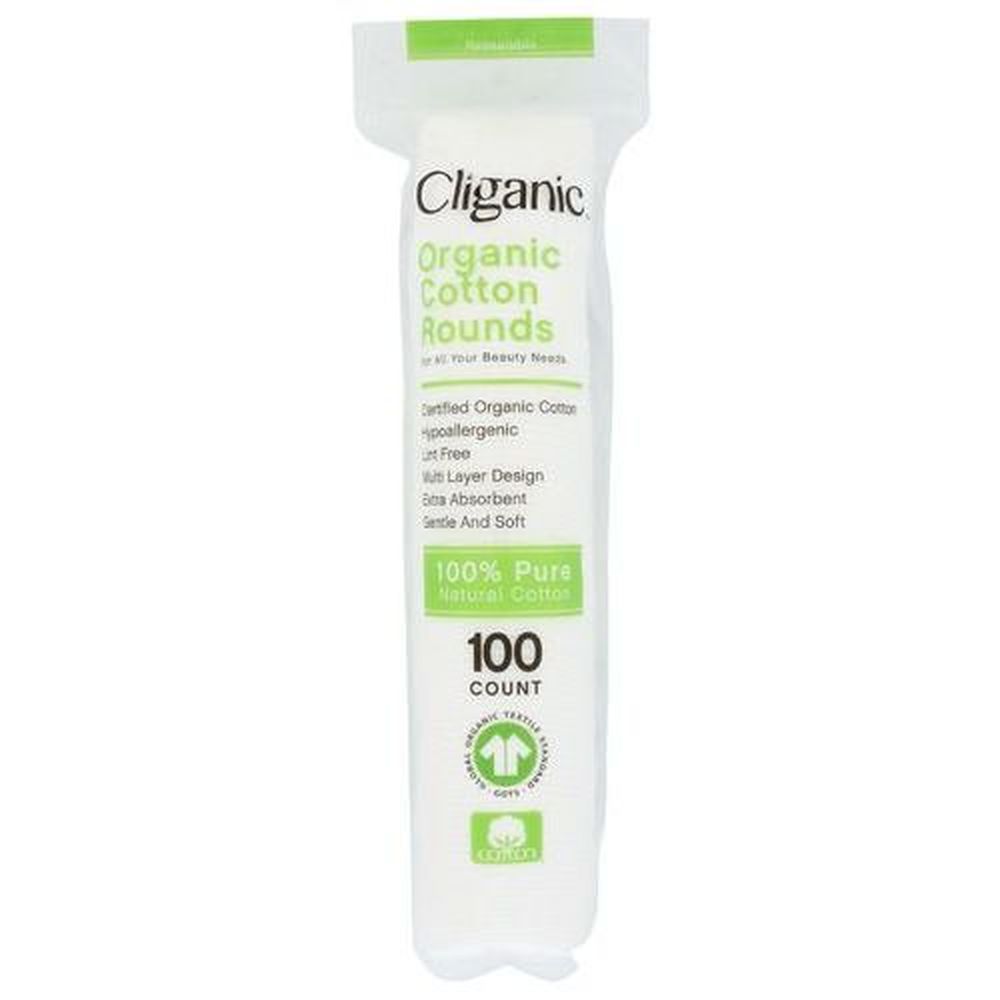Cliganic Organic Cotton Rounds, 100 Count