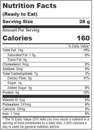 Kickin Kernels Roasted and Unsalted Sunflower Kernels, 1 Ounce Pouch -- 300 per case