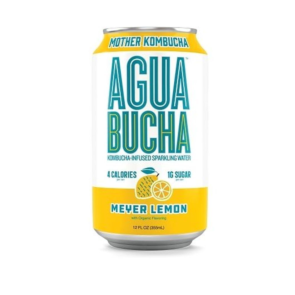 Agua Bucha Meyer Lemon Kombucha Infused Sparkling Water, 12 Fluid Ounce -- 12 Per Case