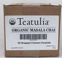 Teatulia Organic Masala Chai Wrapped Premium Pyramid Tea -- 50 per case