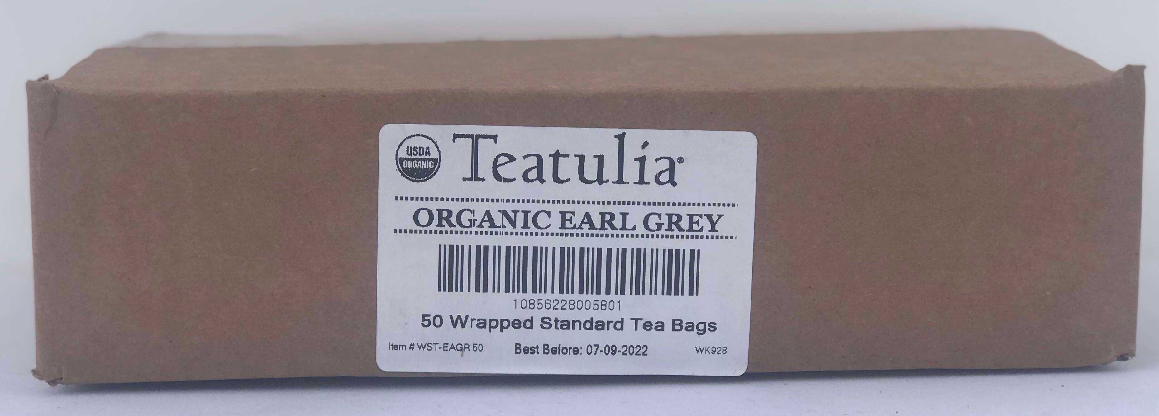 Teatulia Organic Earl Grey Unwrapped Premium Pyramid Tea -- 50 per case