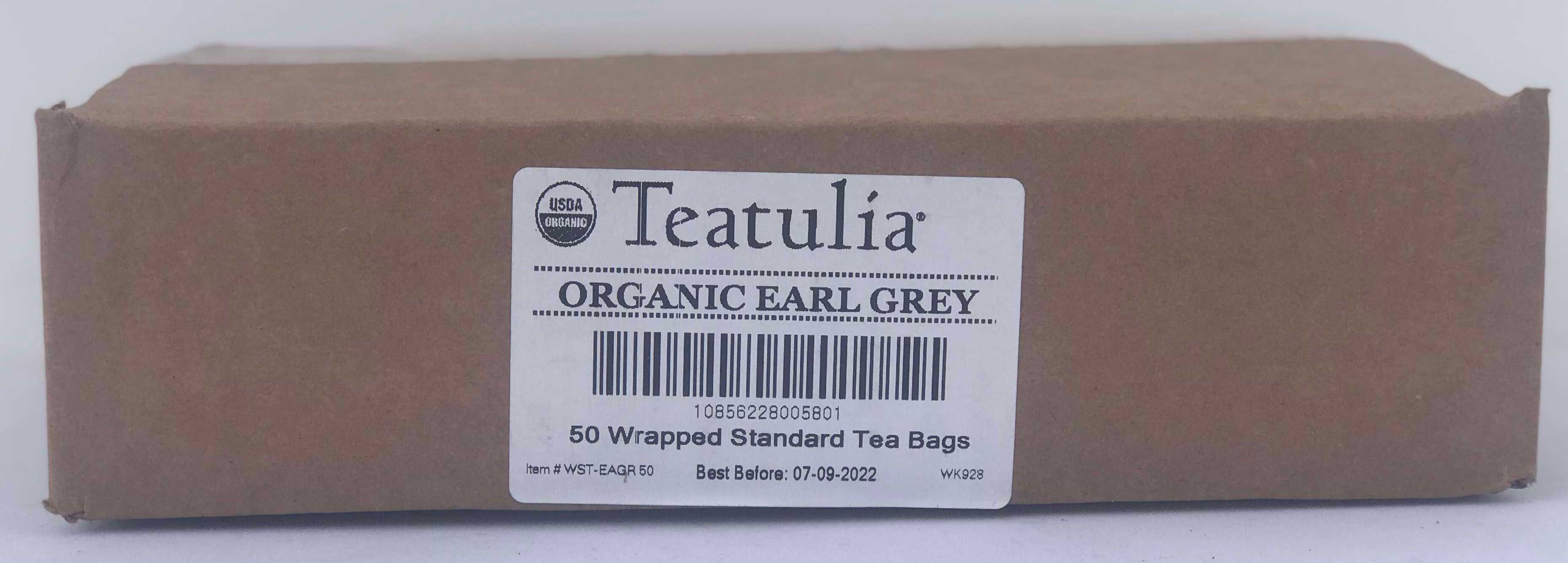 Teatulia Organic Earl Grey Unwrapped Premium Pyramid Tea -- 50 Per Case