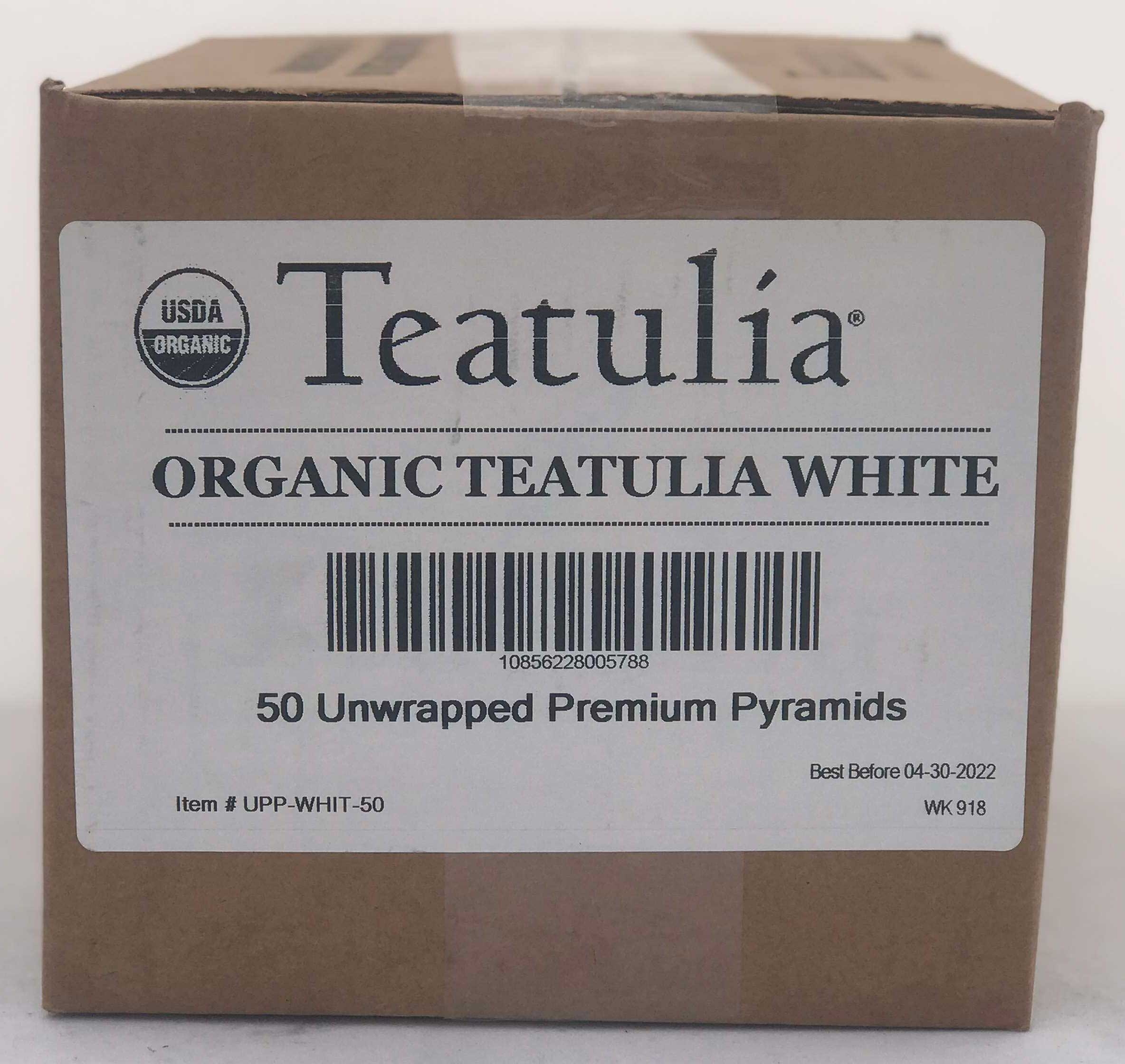 Teatulia Organic Unwrapped Premium White Tea -- 50 Per Case