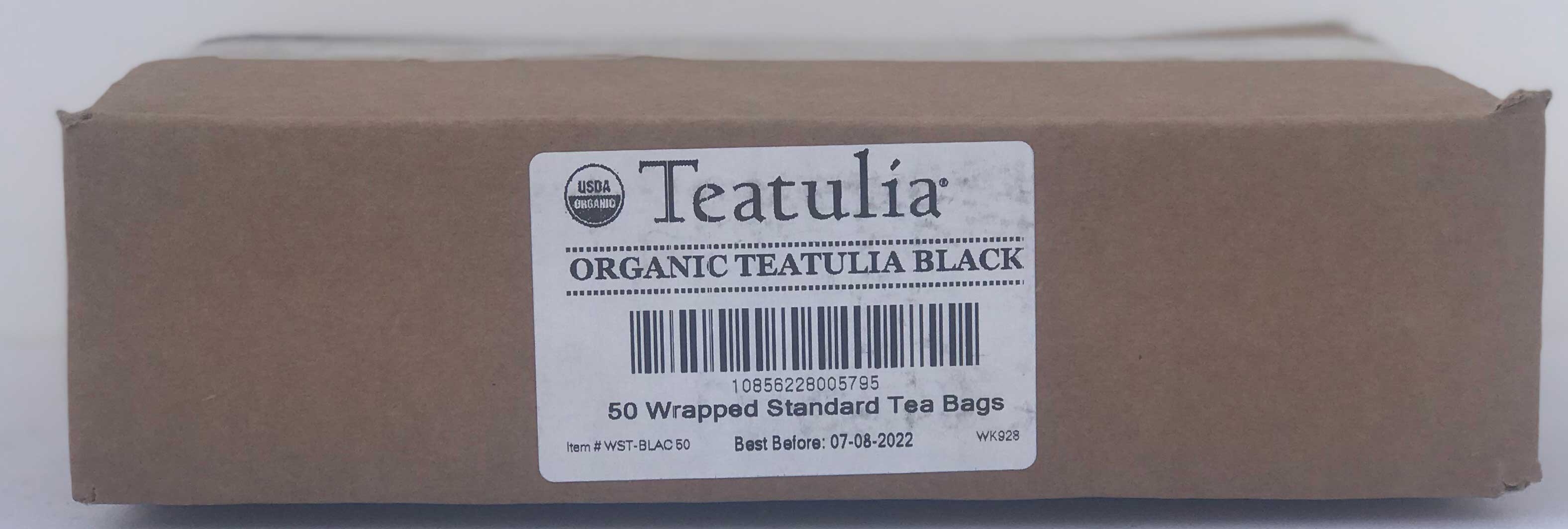 Teatulia Organic Wrapped Standard Black Tea -- 24 per case