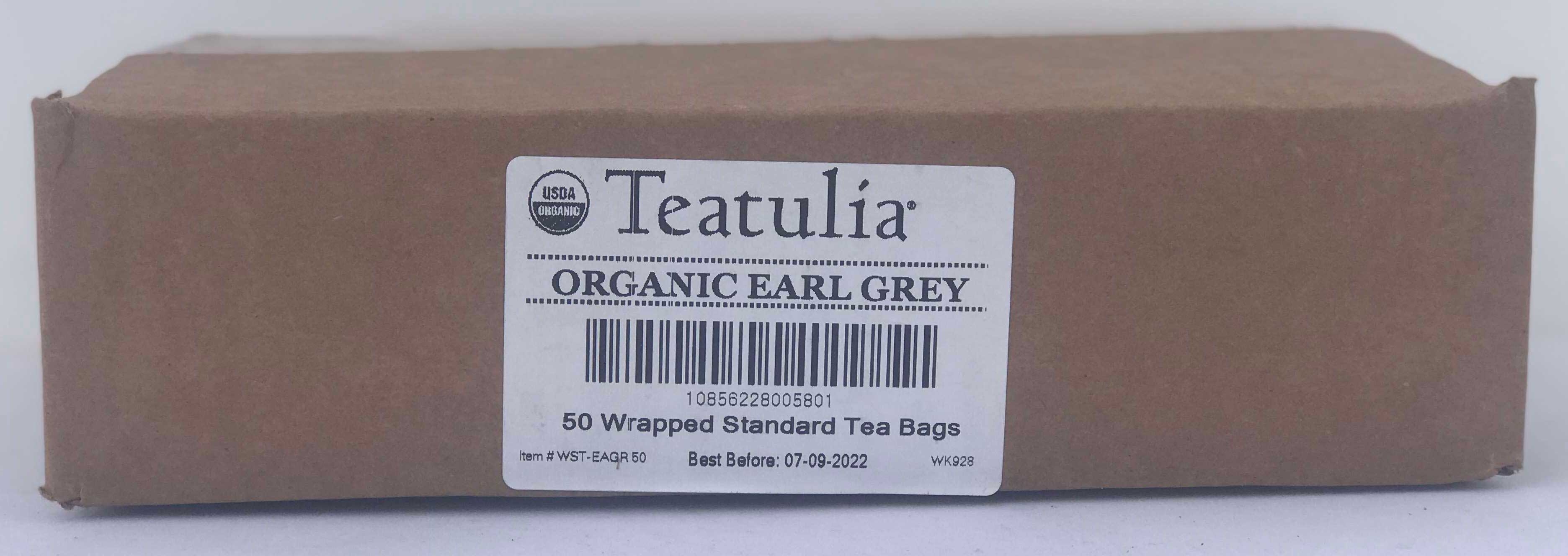Teatulia Organic Wrapped Standard Earl Grey Tea -- 50 per case