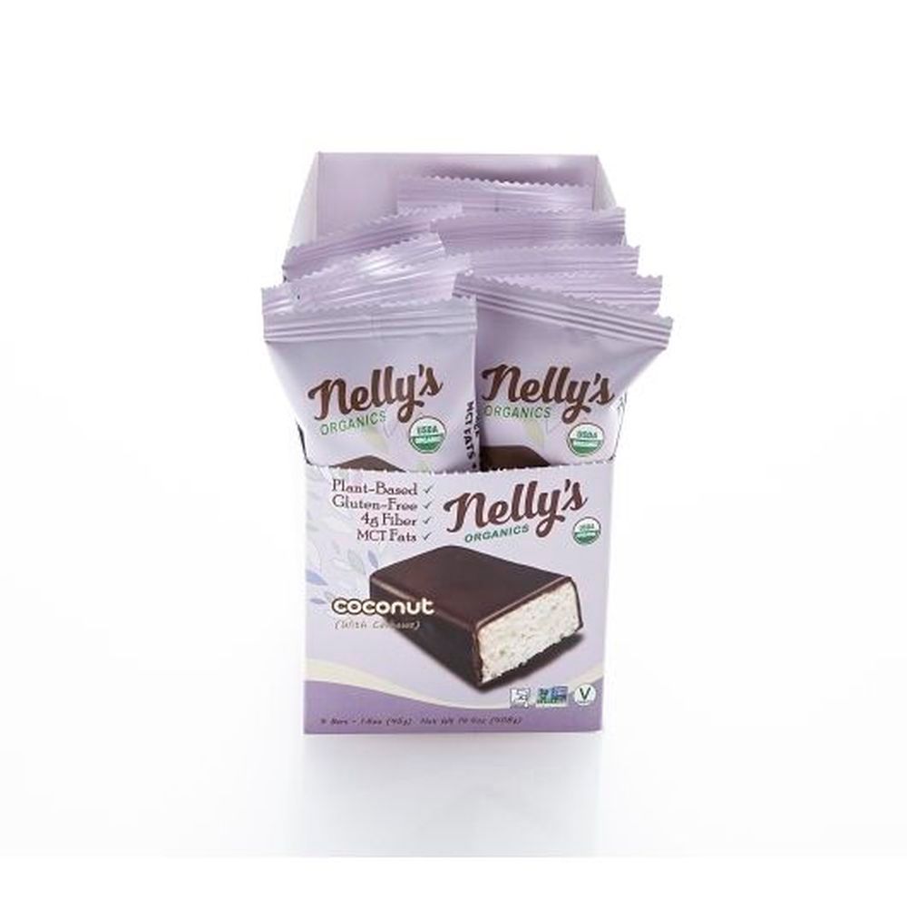 Nelly's Organics Dark Chocolate Covered Coconut With Cashews, 1.6 Ounce -- 36 Per Case