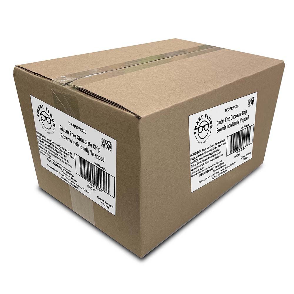 Smart Flour Gluten Free Chocolate Chip Brownie, 3.5 Ounce -- 36 per case