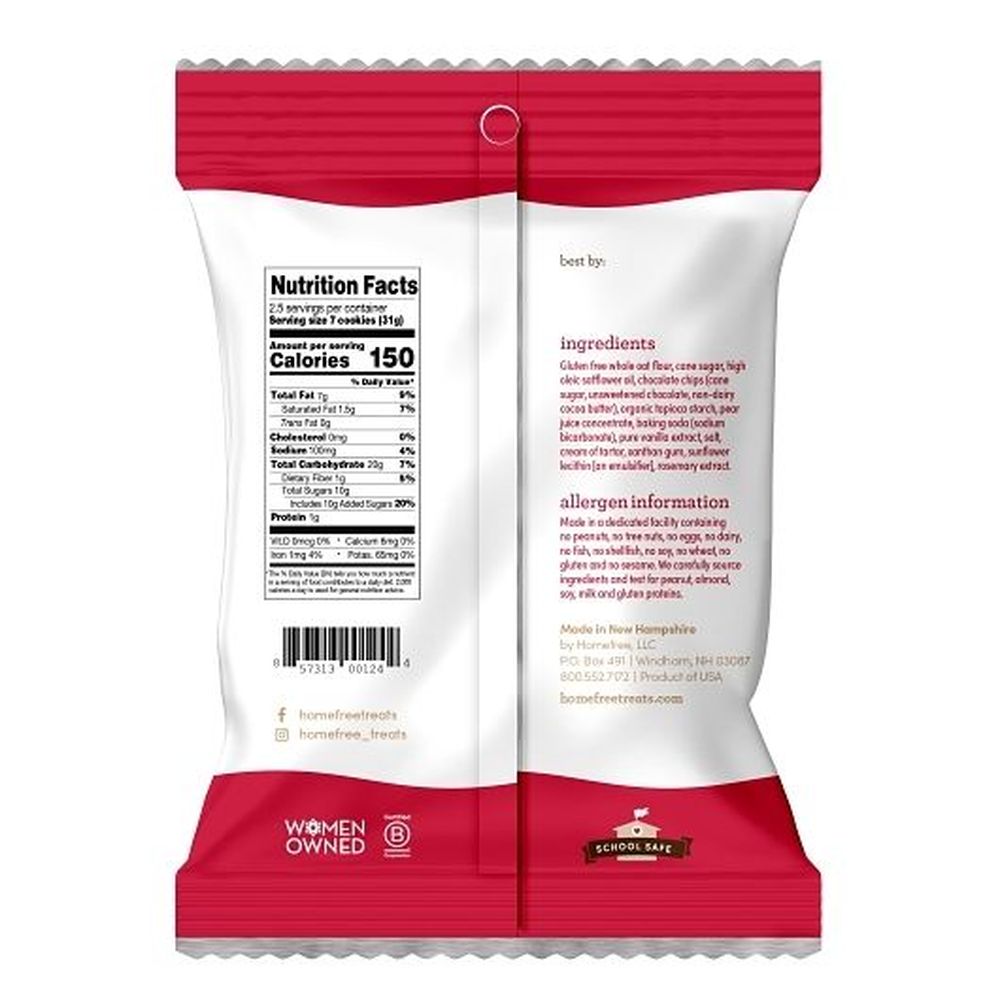 Homefree Chocolate Chip Mini Cookies, 3 Ounce -- 8 per case