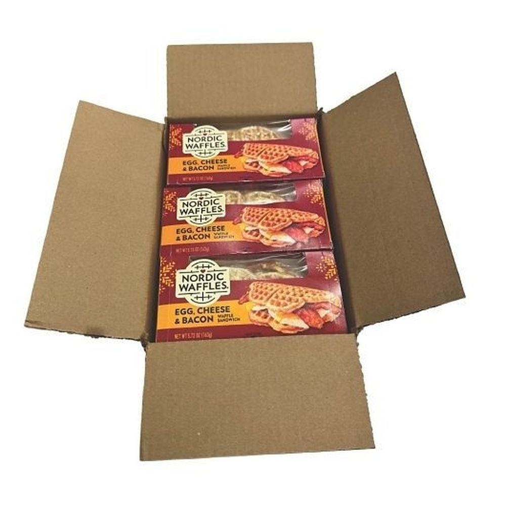 Nordic Waffles Bacon Egg and Cheese Waffle Sandwich, 5.12 Ounce -- 12 per case
